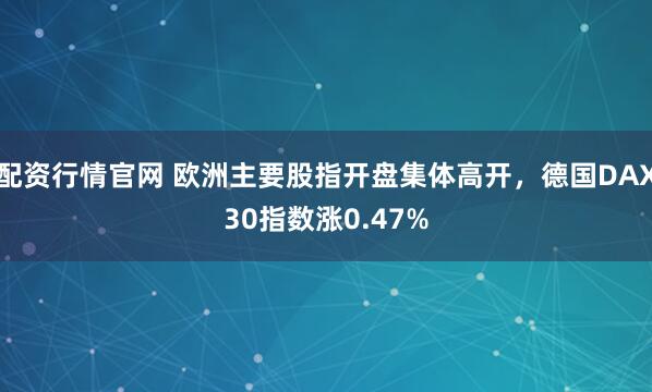 配资行情官网 欧洲主要股指开盘集体高开，德国DAX30指数涨0.47%